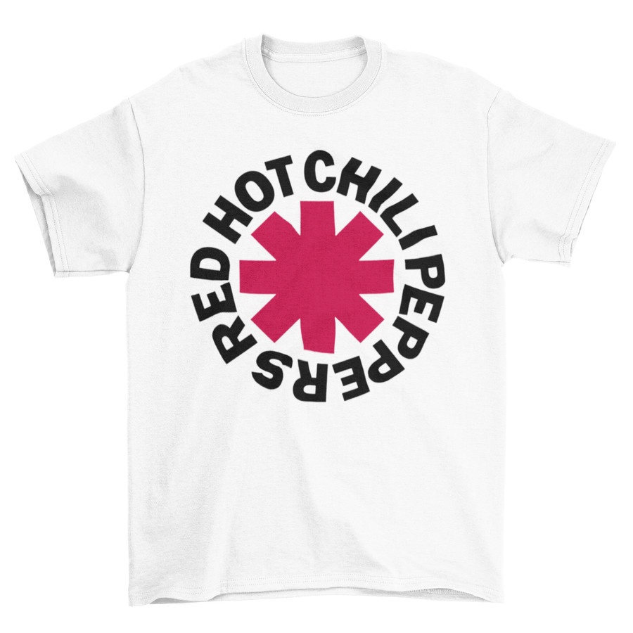 เสื้อยืดวง Tomoshinc Red Hot Chili Peppers - RHCP Big Logo สีขาว