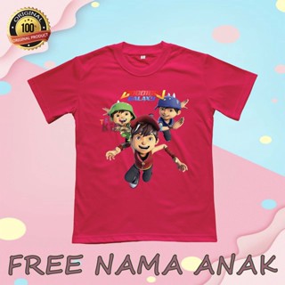 (ฟรีชื่อ) เสื้อยืด ลายตัวละคร "BOBOIBOY GALAXY" สําหรับเด็ก