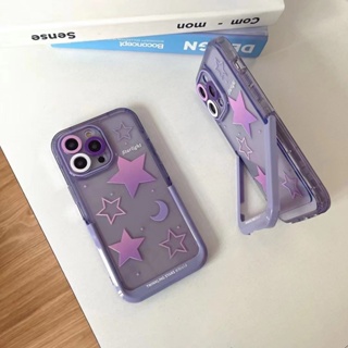 เคสโทรศัพท์มือถือ tpu แบบนิ่ม ลายดาวสีม่วง สําหรับ iPhone 14 14promax 14pro 11 12 12PRO 12PROMAX 13 13pro 13promax