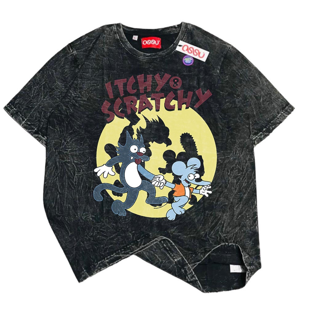 OSSU TSHIRT ITCHY และ SCRATCHY VINTAGE CARTOON
