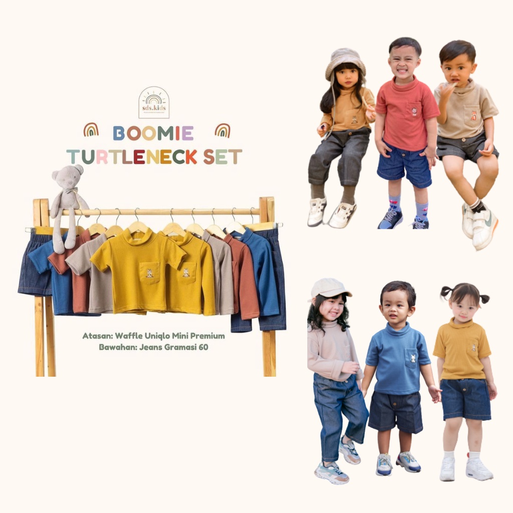 ชุดเซทคอเต่า Boomi || ชุดมินิวาฟเฟิล Uniqlo || Sds.kids || เสื้อผ้าเด็ก ไม่จํากัดเพศ