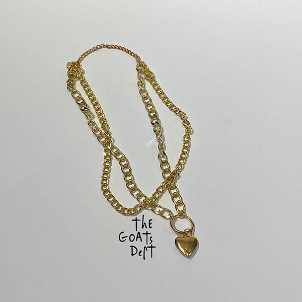 The Goats Dept - Dinda Gold Chain Pendant With Photo Slot Necklace / tgd657 couple Necklace Gold Pho