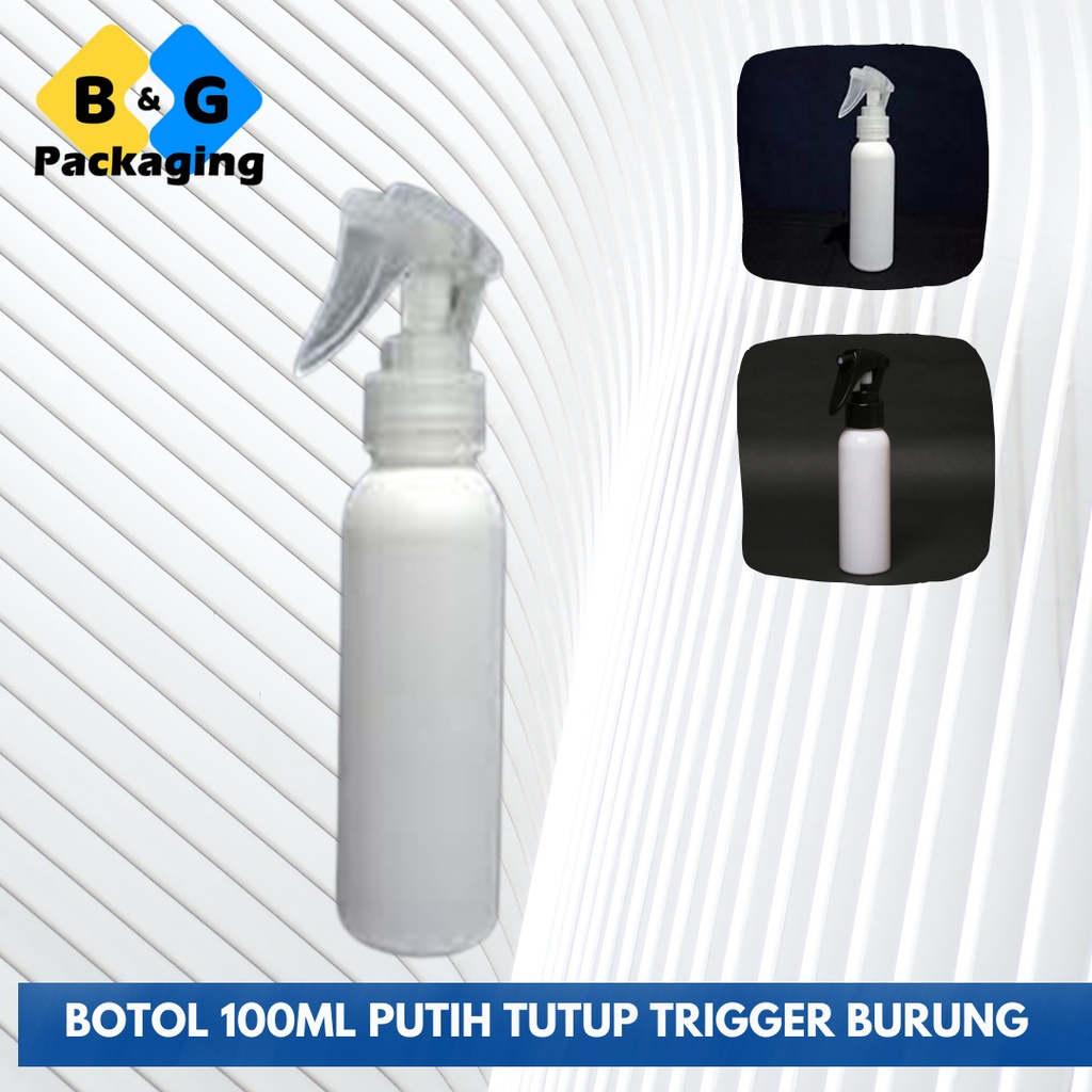 100ML สีขาว TRIGGER BIRD BOTTLE CLEAR WHITE BLACK / 100ML ขวดพลาสติก TRIGGER REFILLABLE CONTAINER