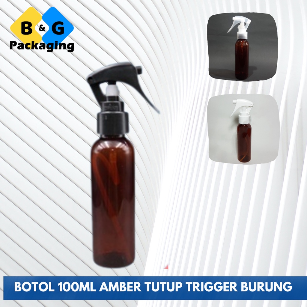 100ML AMBER TRIGGER BIRD BOTTLE CLEAR WHITE BLACK / 100ML ขวดพลาสติก TRIGGER REFILLABLE CONTAINER