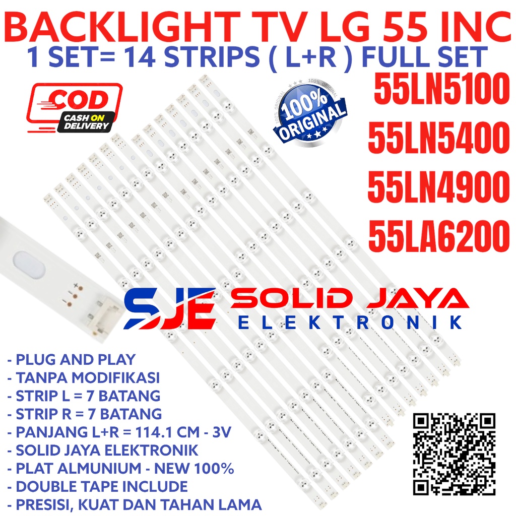 LG 55 INC LED TV BACKLIGHT 55LN5100 55LN5400 55LN4900 55LA6200 BL LED TV LIGHT 55LN 55LA 12K FULL SE