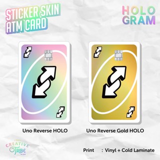 Uno Reverse HOLOGRAM - สติกเกอร์การ์ดผิว HOLOGRAM - Vinyl ATM Debit Credit Emoney Flazz Sticker