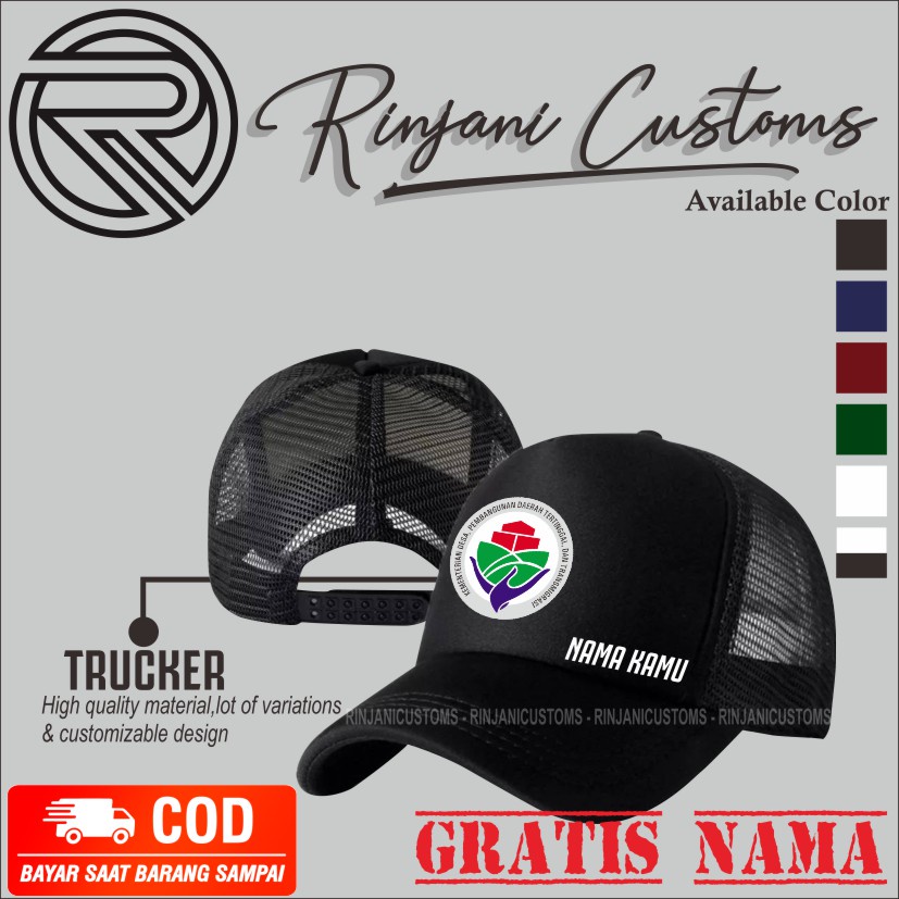 ฟรี VILLAGE GOVERNMENT NET HAT WITH NAME AND MASK - VILLAGE GOVERNMENT TRUCKER HAT - VILLAGE OFFICER