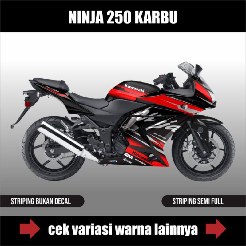 Ninja 250 KARBU DECAL STICKER / KAWASAKI NINJA 250 CARBURETOR EMI FULLBODY STRIPING STICKER / NINJA 