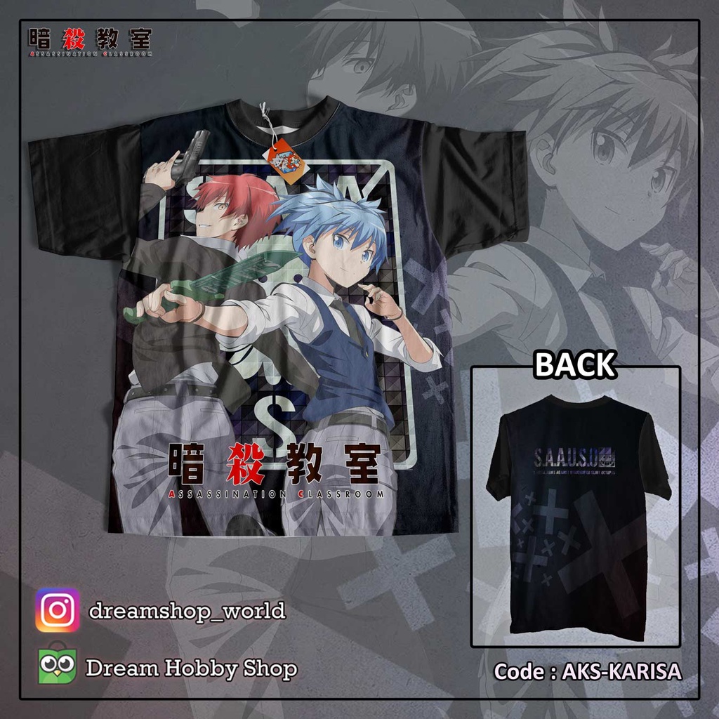 เสื้อยืด Fullprint อะนิเมะ Ansatsu Kyoushitsu Akabane Karma Shiota Nagisa