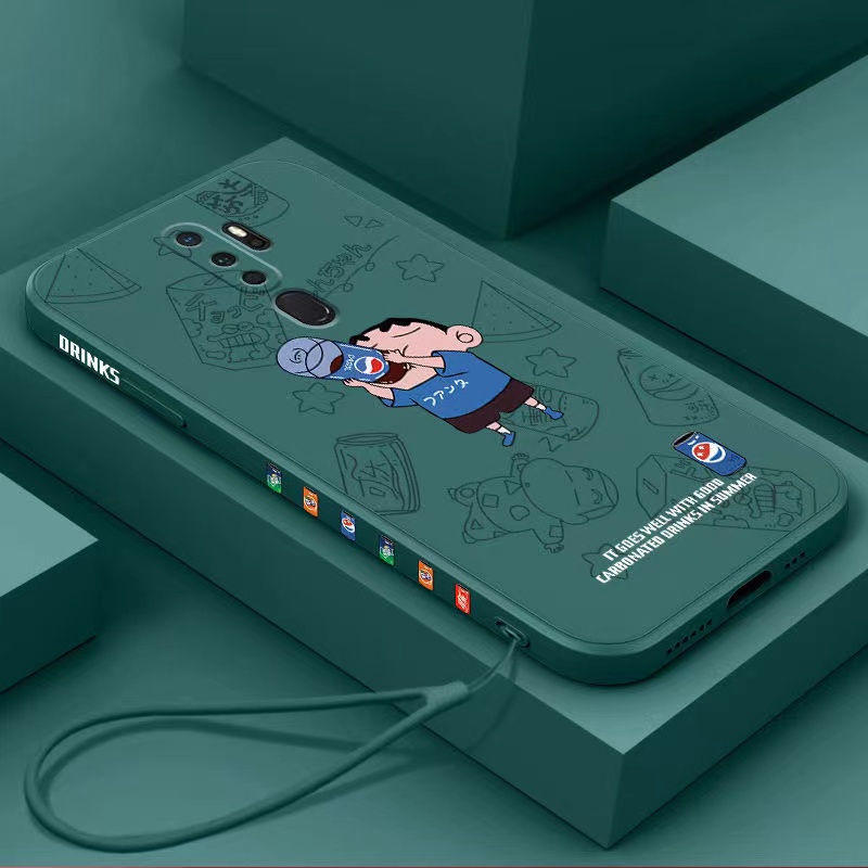 เคส OPPO A53 A33 A15 A15S A54 4G Reno 6Z 5G A74 4G A95 Reno 6 5G Reno 6 Pro 5G Straight Edge 90 ° Crayon Shinchan Silicone Case โทรศัพท์มือถือ