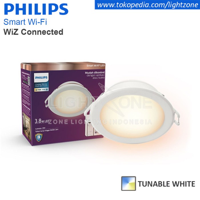 [สมาร ์ ท ] Philips Downlight Smart Led Wifi 3.8W 3.8 วัตต ์ ปรับแต ่ งได ้ Wiz [Lamp ]