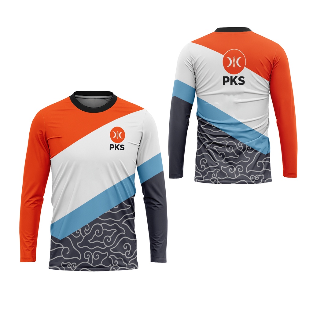 Utamamedia - PKS Party Theme เสื้อยืดแขนยาวผู้ชายพิมพ์ลาย O-คอ