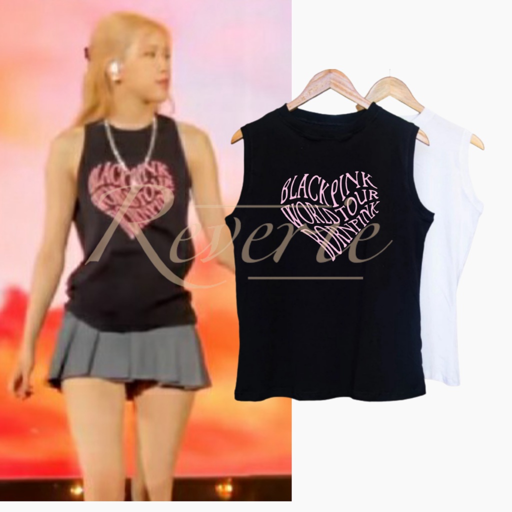 BLACKPINK WORLD TOUR 2023 BORNPINK CONCERT SLEEVELESS SHIRT ROSE KPOP FASHION OUTFIT LISA JISO JENNI