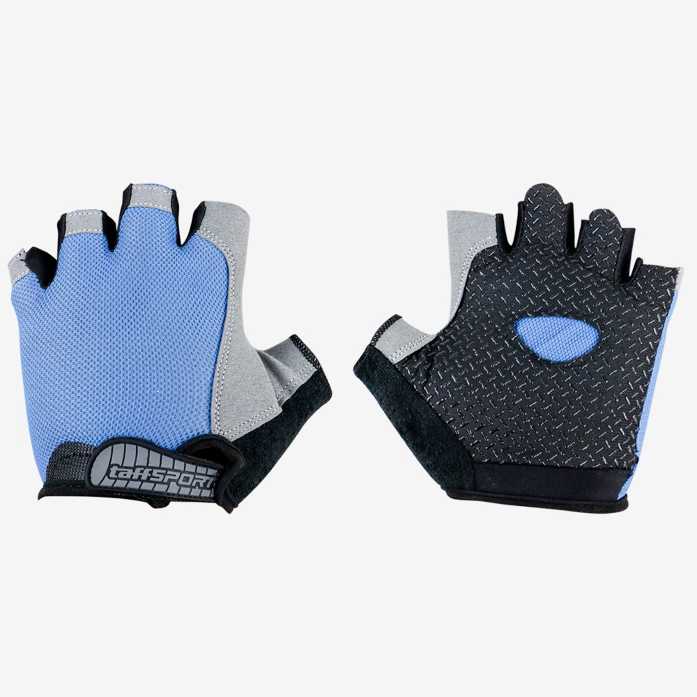 TaffiSPORT Huwai Half Finger Cycling Gym Gloves M - สีฟ้า
