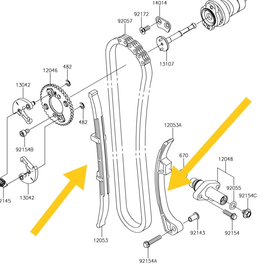 Tensioner Tongue W175 ชุดโซ่ไกด์ Kawasaki W175