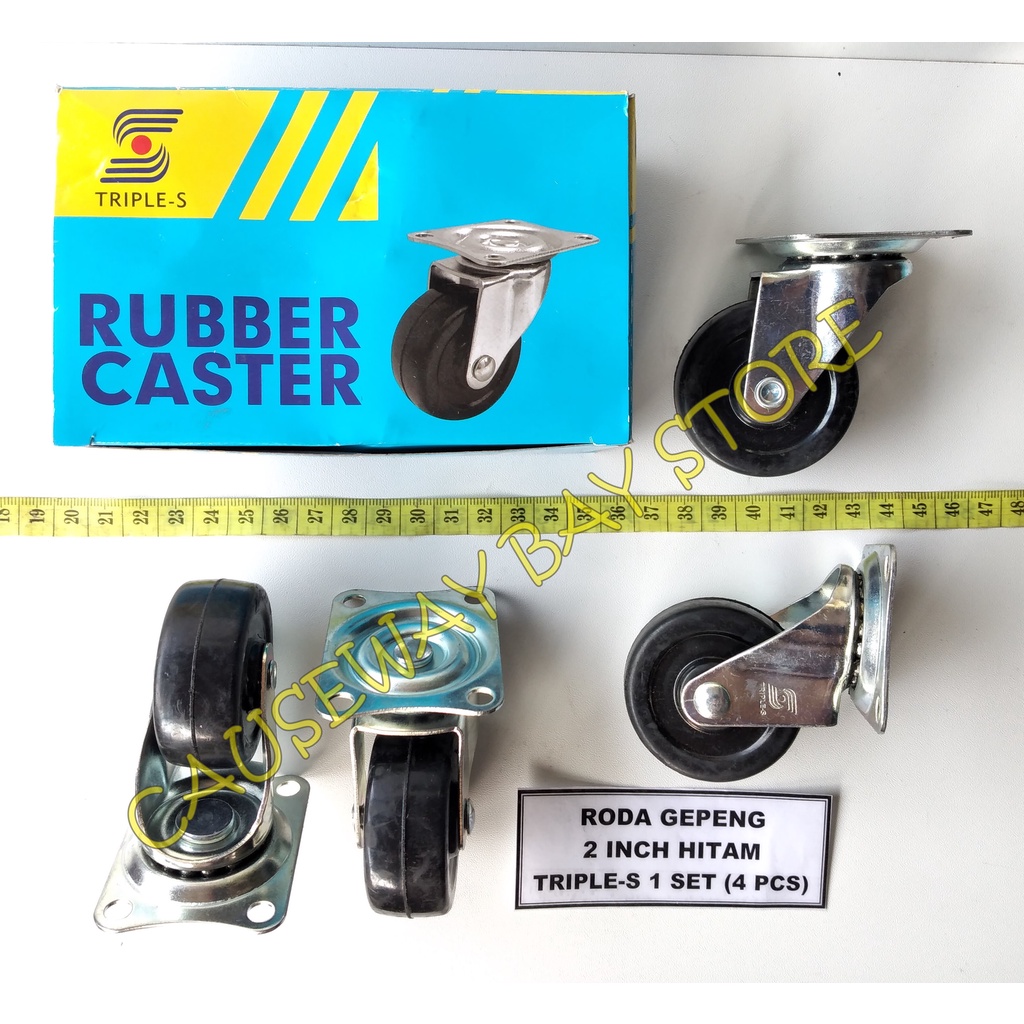 2 INCH BLACK TRIPLE-S FLAT WHEELS 1 ชุด (4 ชิ้น)