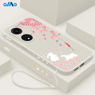 เคสโทรศัพท์มือถือ แบบนิ่ม ลายการ์ตูนกระต่าย สไตล์จีน สําหรับ Oppo Reno8 T 4G 5G A78 5G Reno8 T 4G 5G A17K A17 A77s A77 5G A57