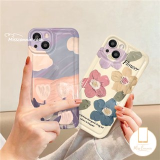 เคสโทรศัพท์มือถือแบบนิ่ม ลายภาพวาดสีน้ํามัน รูปดอกทิวลิป สําหรับ Oppo A17 A54 A15 A76 A53 A77 A31 A16s A15s A16K A7 A16 A35 A55 A33 A12 A77s A3s A74 A57 A5s A92 A5 A9 A95 A72 A17K A1K A52 Reno 5 4F