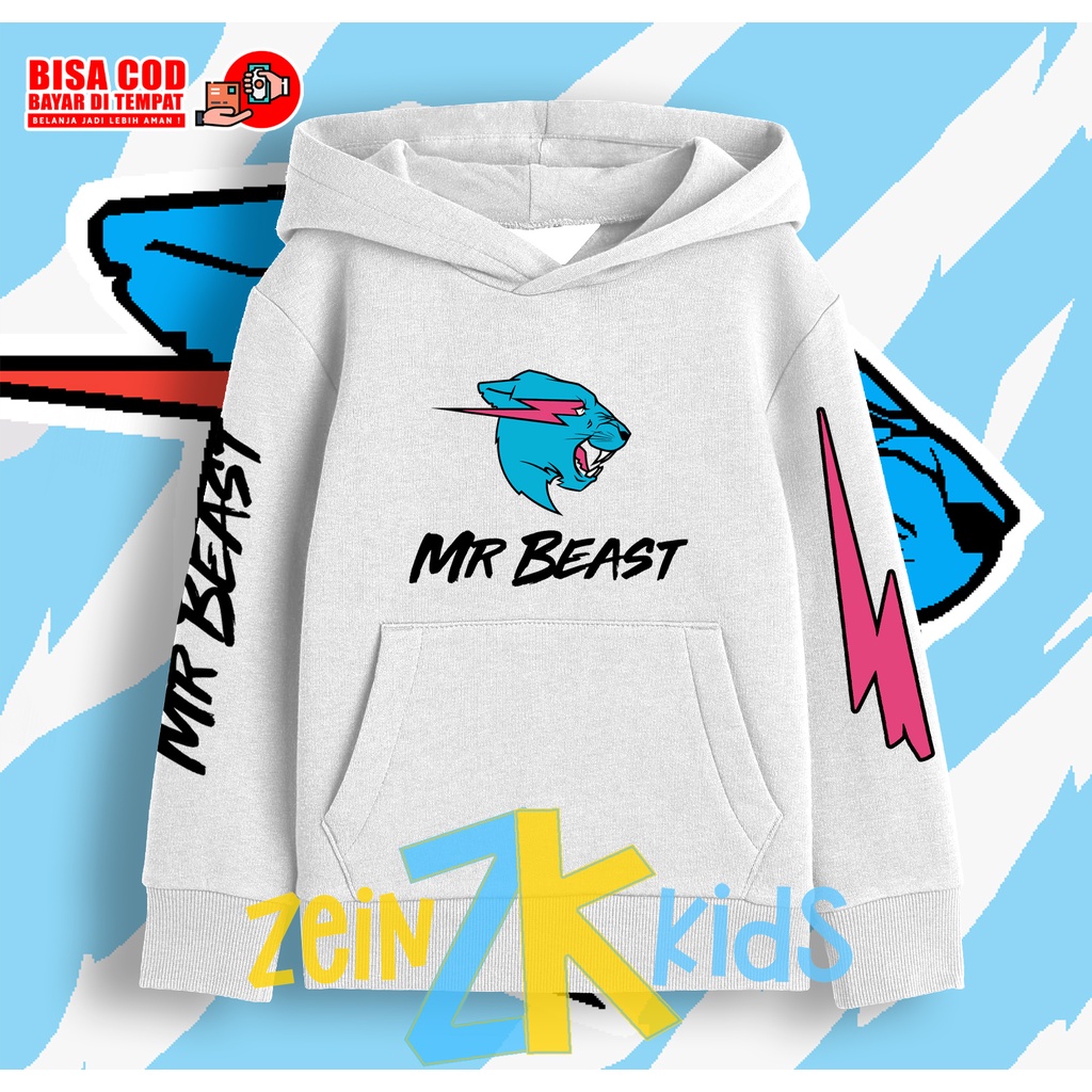 เสื้อแจ็คเก็ตมีฮู้ดสําหรับเด็ก MrBeast Mr Beast / เสื้อสเวตเตอร์เด็ก MrBeast