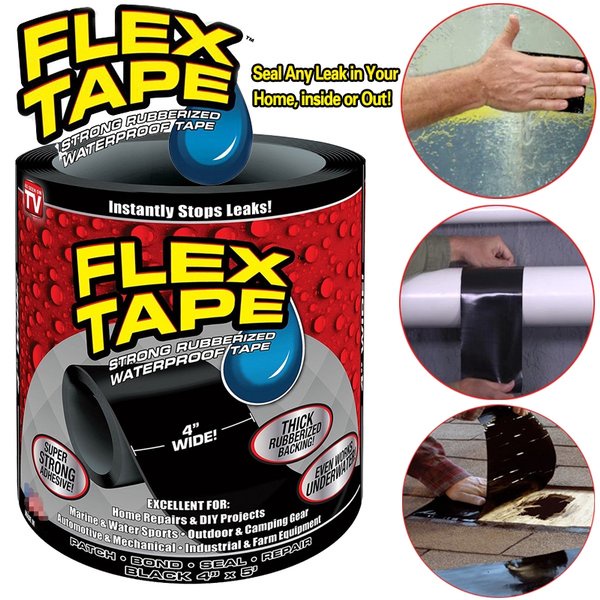 FLEX TAPE สีดํา ANTI-LEAK STICK TAPE / MAGIC TAPE STRONG ADHESIVE STICK สําหรับ REPAIR BASIN BUCKET 