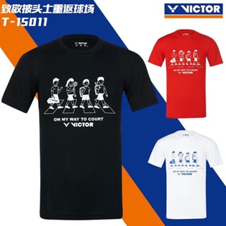 Victory เสื้อยืดแบดมินตัน แห้งเร็ว ระบายอากาศ แขนสั้น ปิงปอง สําหรับผู้ชาย ผู้หญิง เด็ก แบดมินตัน