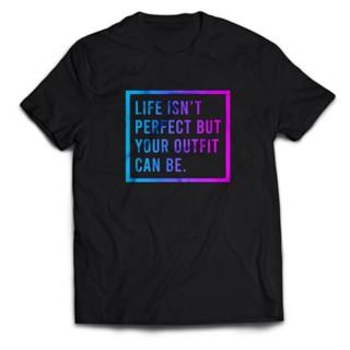 เสื้อยืด พิมพ์ลาย Cool Words LIFE Is PERFECT สําหรับผู้ชาย และผู้หญิง