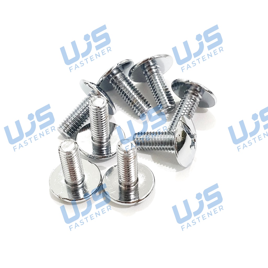 สลักเกลียวตัวถังโครเมียม 6x16 M6x16