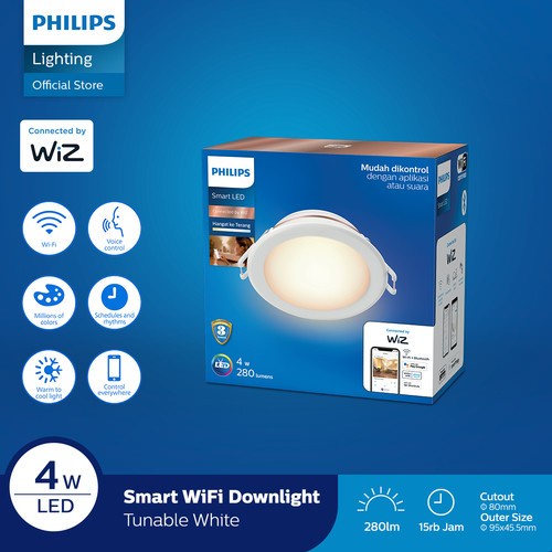 [สมาร ์ ท ] Philips Smart Wifi Led Downlight 4W Tunable Ble New Series +บลูทูธ [Lamp ]