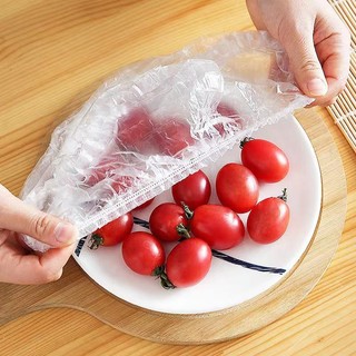 Karet Plastik Penutup Makanan Buah Food Plastic Wrap Cover Sekali Pakai Isi 100 Pcs
