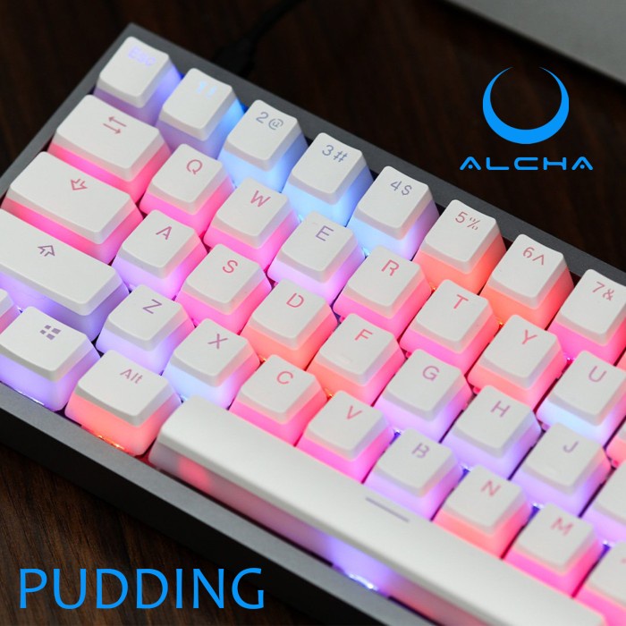 คีย์บอร์ด Alcha Keycaps Pudding / Pudding Backlit Mechanical Keyboard สีขาว