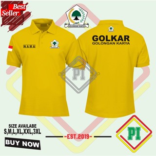 เสื้อโปโล คอปก GOLKAR ฟรีชื่อ สําหรับปาร์ตี้