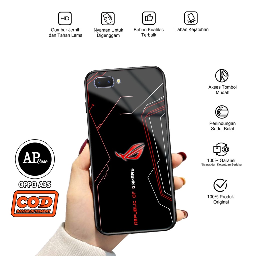Oppo A3S / REALME C1 Hardcase 2D เคสเคลือบเงา Motif R0G