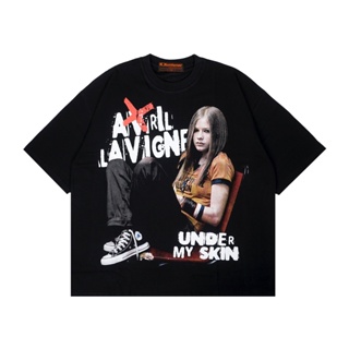 เสื้อยืด ลาย Kkontener AVRIL LAVIGNE สีดํา