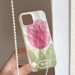 เคสนิ่ม ลายดอกทิวลิป สําหรับ iPhone 14 14pro 11 12 12PRO 12PROMAX 13 13pro 13promax 14promax