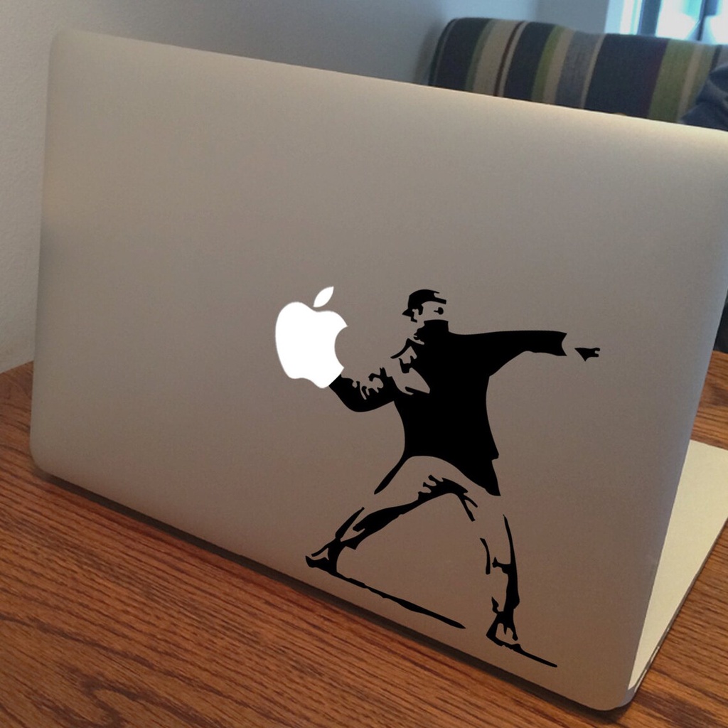 สติ๊กเกอร์ Banksy - The Flower Thrower - สติ๊กเกอร์ Ipad Laptop Decal Macbook