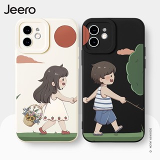 Jeero เคสคู่ เคสไอโฟน คู่รัก กันกระแทกซิลิโคนนุ่มการ์ตูนน่ารักตลก เคสโทรศัพท์ Compatible for iPhone 15 14 13 12 11 Pro Max SE 2020 X XR XS 8 7 6 6S Plus พลัส HFE2007