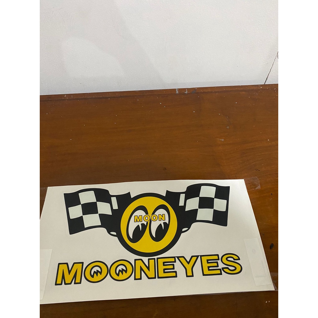 Mooneyes STICKER - สติกเกอร์ธงชาติ MOONEYES ขนาดใหญ่ สําหรับติดตกแต่งรถจักรยานยนต์