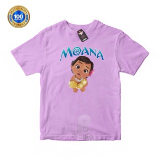 (ฟรีชื่อ) เสื้อยืด ผ้าฝ้าย พิมพ์ลายตัวละคร DISNEY MOANA สําหรับเด็ก