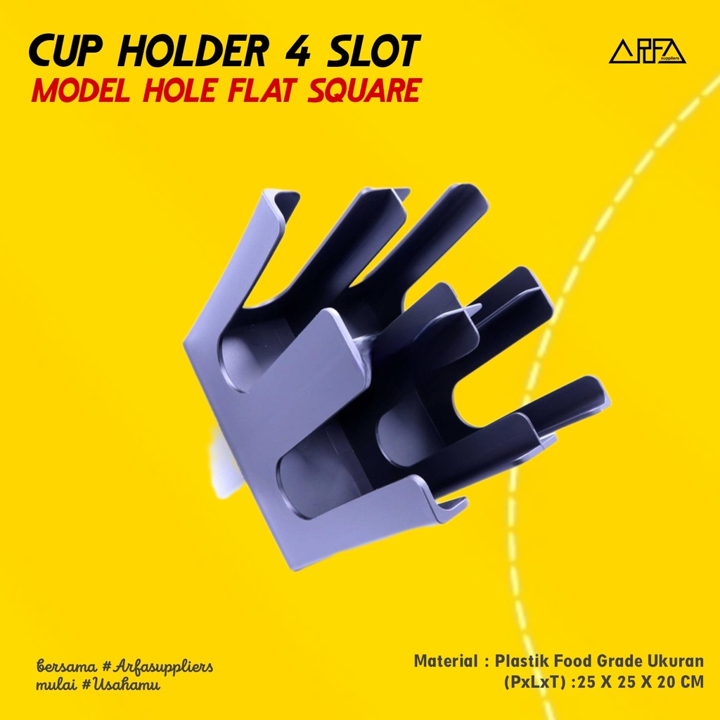 ที่วางแก้วน้ํา Dispenser Organizer 4 Slot Hole FLAT Square