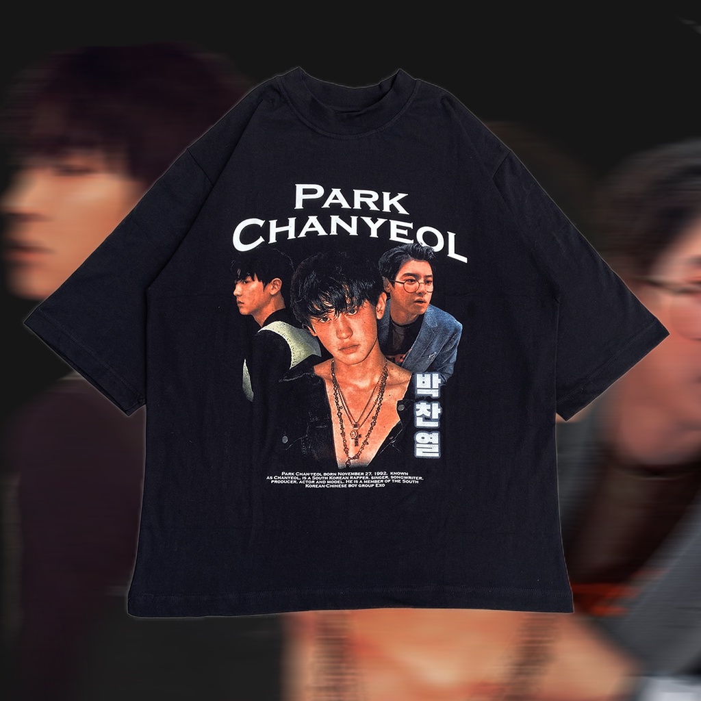 เสื้อยืด EXO Baekhyun Chanyeol Oversize Premium Tee | เสื้อแบคฮยอน - เสื้อยืด Kpop - Byun Baekhyun