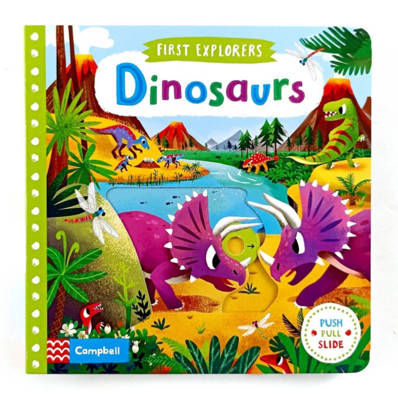 Campbell First Explorers Dinosaurs Push Pull Slide Board Book