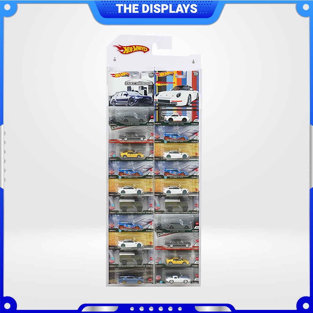 HOTWHEELS RETRO DISPLAY RACK CONTAINS 20 PVC BOARD MATERIAL