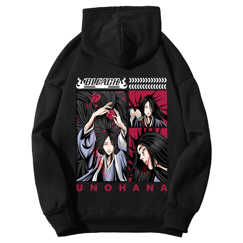 อะนิเมะ FLEECE HOODIE สําหรับผู้ชายผู้หญิง BLEACH UNOHANA