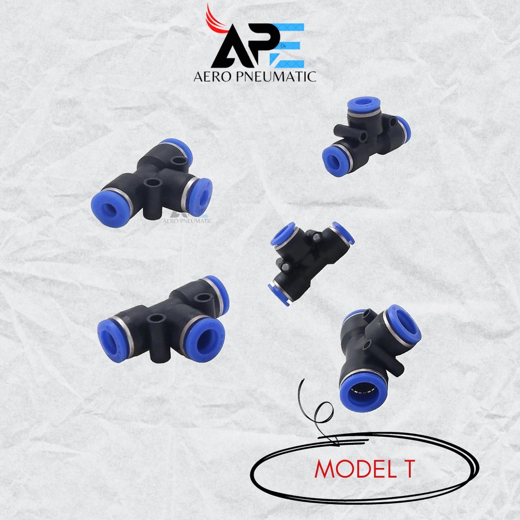 PNEUMATIC PUSH IN FITTING รุ่น T / PE-04 PE-06 PE-08 PE-10 PE-12 PE-14 PE-16