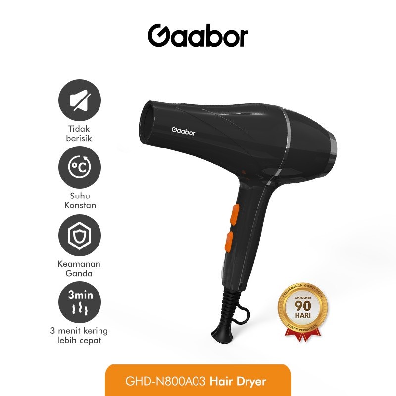 Gaboor ไดร์เป่าผมมืออาชีพ กําลังไฟต่ํา GHD-N800A03