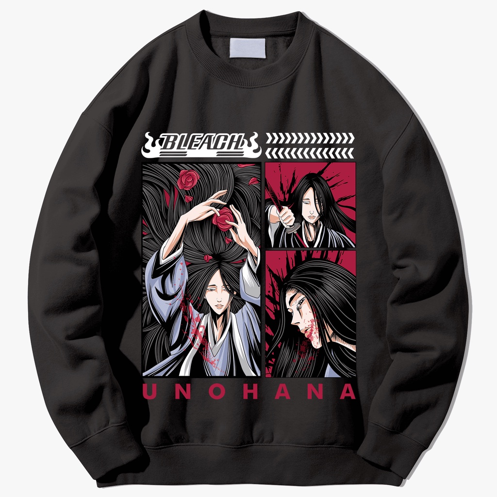 ขนแกะ CREWNECK SWETER ANIME ผู้ชายผู้หญิง BLEACH UNOHANA