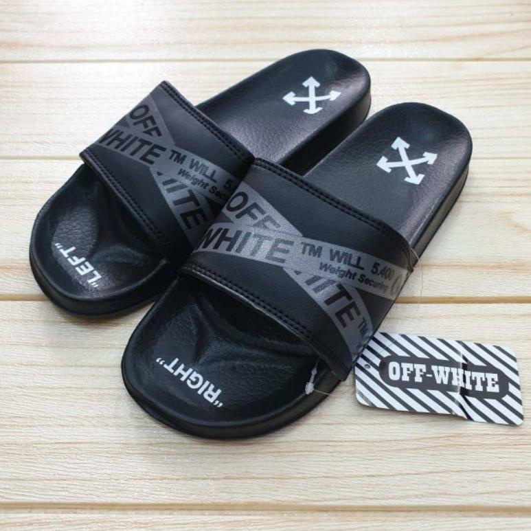 ขายสต็อกล่าสุดรองเท้าแตะสีขาว Off-WHITE รองเท้าแตะสไลด์ X Marvel CHECKERBOARD รองเท้าแตะนําเข้า