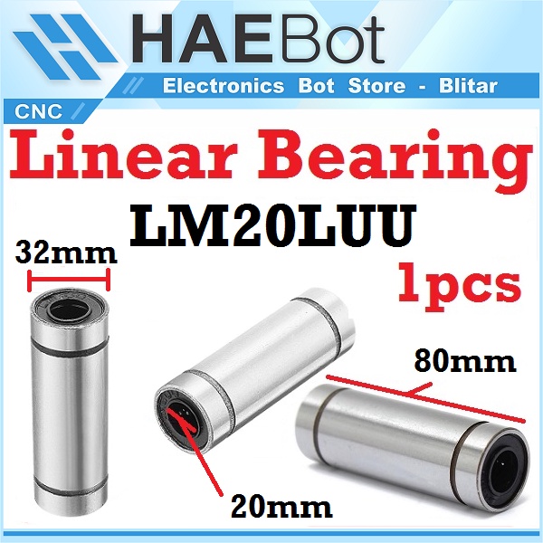 [HAEBOT] LM20LUU Linear Motion Bearing Bushing 20mm CNC 3D Mechanical Printer Machine Slider Axis Sm