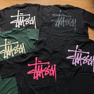 เสื้อยืด พิมพ์ลาย Stussy Basic สีดํา สําหรับผู้ชาย