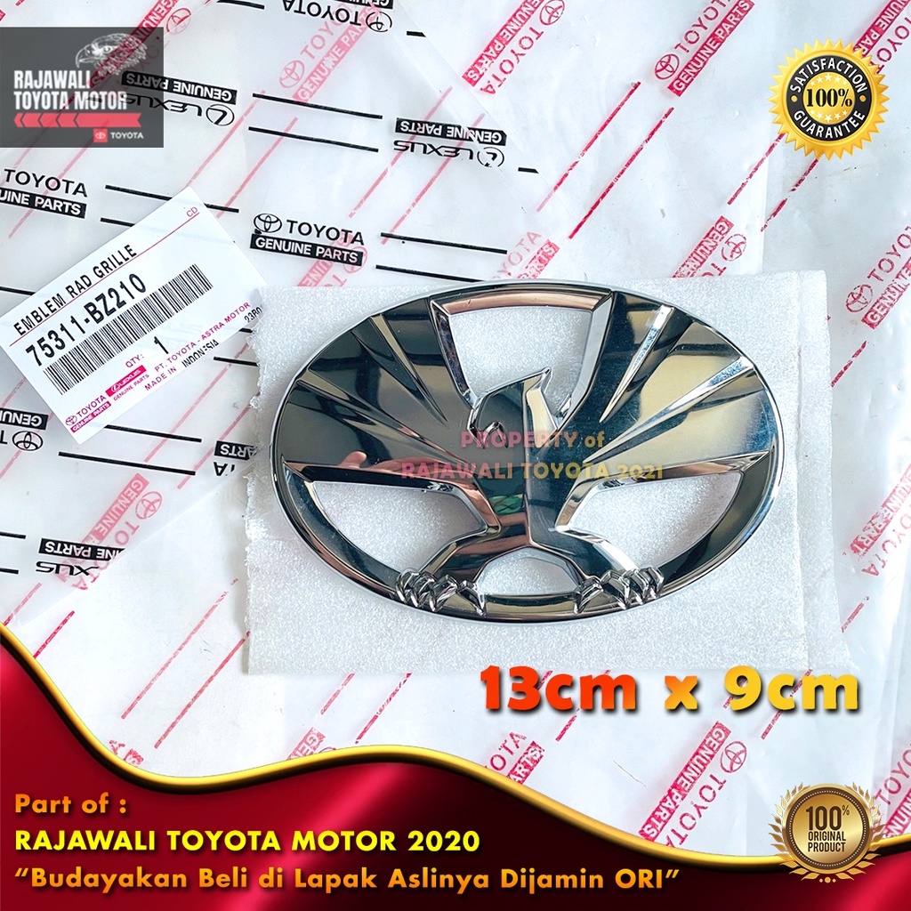 ตราสัญลักษณ์ครุฑหน้า Agya & Ayla Logo Chrome 13cm x 9cm Eagle New Original Toyota 75311-BZ210